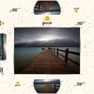 Darstellung des Puzzle Motivs Glenorchy Wharf – Moody Twilight over Lake Wakatipu 200 Puzzle Schachtel 3D Modell