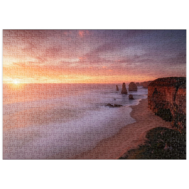 Darstellung des Puzzle Motivs puzzleplate Twelve Apostles – Sunset Glow on Victoria's Coast 500 Puzzle