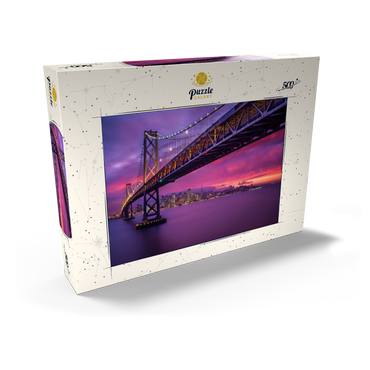 Darstellung des Puzzle Motivs San Francisco Bay Bridge at Sunset – City Lights View 500 Puzzle Schachtel Ansicht2