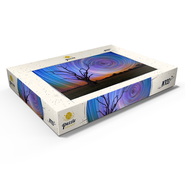 Darstellung des Puzzle Motivs Star Trails Over Lone Tree – Cosmic Night Sky 1000 Puzzle Schachtel Ansicht1