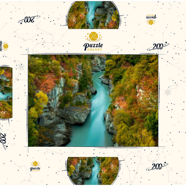 Darstellung des Puzzle Motivs Shotover River Gorge – Autumn in Queenstown 200 Puzzle Schachtel 3D Modell