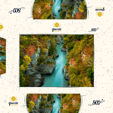 Darstellung des Puzzle Motivs Shotover River Gorge – Autumn in Queenstown 500 Puzzle Schachtel 3D Modell
