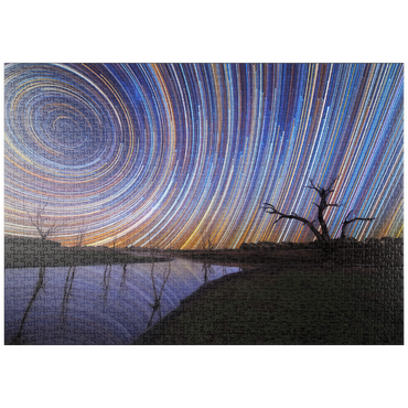 Darstellung des Puzzle Motivs puzzleplate Australian Star Trails Over Reflected Landscape 1000 Puzzle
