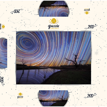 Darstellung des Puzzle Motivs Australian Star Trails Over Reflected Landscape 200 Puzzle Schachtel 3D Modell