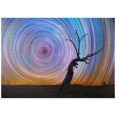 Darstellung des Puzzle Motivs puzzleplate Vibrant Star Trails Over Australian Outback Tree 1000 Puzzle