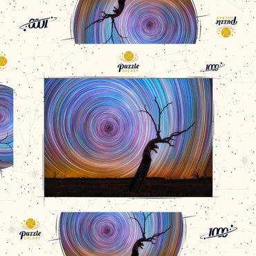 Darstellung des Puzzle Motivs Vibrant Star Trails Over Australian Outback Tree 1000 Puzzle Schachtel 3D Modell