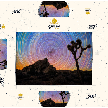 Darstellung des Puzzle Motivs Joshua Tree Under Spiral Star Trails 200 Puzzle Schachtel 3D Modell