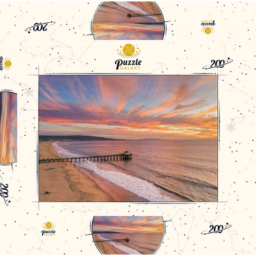Darstellung des Puzzle Motivs Manhattan Beach Pier Sunset Glow California 200 Puzzle Schachtel 3D Modell