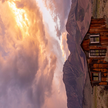 Darstellung des Puzzle Motivs Rustic Cabin Ruin in Eastern Sierra Sunset 1000 Puzzle 3D Modell