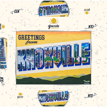 Darstellung des Puzzle Motivs Greetings from Knoxville Tennessee Mural 100 Puzzle Schachtel 3D Modell