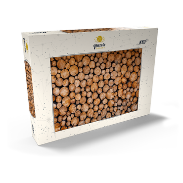 Darstellung des Puzzle Motivs Stacked Firewood Logs with Natural Texture 1000 Puzzle Schachtel Ansicht2