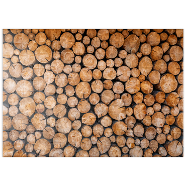 Darstellung des Puzzle Motivs puzzleplate Stacked Firewood Logs with Natural Texture 100 Puzzle
