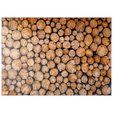 Darstellung des Puzzle Motivs puzzleplate Stacked Firewood Logs with Natural Texture 200 Puzzle