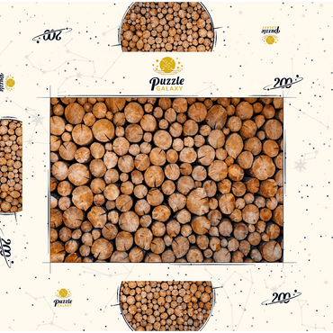 Darstellung des Puzzle Motivs Stacked Firewood Logs with Natural Texture 200 Puzzle Schachtel 3D Modell