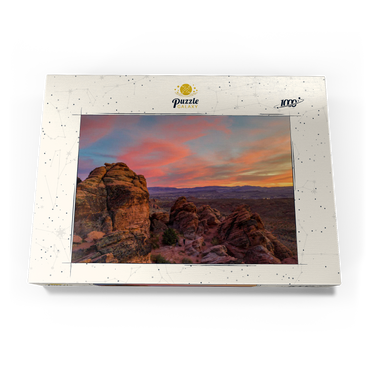 Darstellung des Puzzle Motivs Snow Canyon Red Rocks at Sunset, Utah 1000 Puzzle Schachtel Ansicht3