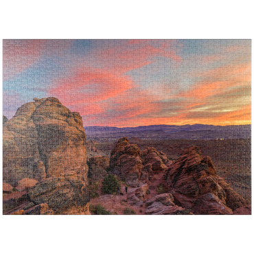 Darstellung des Puzzle Motivs puzzleplate Snow Canyon Red Rocks at Sunset, Utah 1000 Puzzle