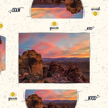 Darstellung des Puzzle Motivs Snow Canyon Red Rocks at Sunset, Utah 1000 Puzzle Schachtel 3D Modell