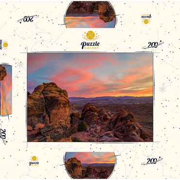 Darstellung des Puzzle Motivs Snow Canyon Red Rocks at Sunset, Utah 200 Puzzle Schachtel 3D Modell