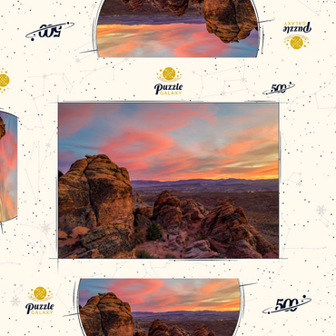 Darstellung des Puzzle Motivs Snow Canyon Red Rocks at Sunset, Utah 500 Puzzle Schachtel 3D Modell