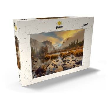 Darstellung des Puzzle Motivs Yosemite Valley at Sunrise with Mist and Reflections 500 Puzzle Schachtel Ansicht2