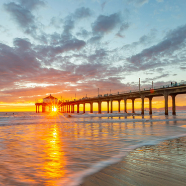 Darstellung des Puzzle Motivs Manhattan Beach Pier Sunset Glow 1000 Puzzle 3D Modell