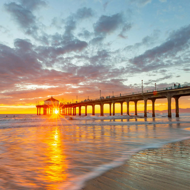 Darstellung des Puzzle Motivs Manhattan Beach Pier Sunset Glow 500 Puzzle 3D Modell