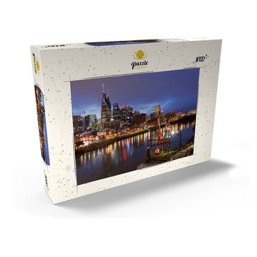 Darstellung des Puzzle Motivs Nashville Skyline with Cumberland River Reflections at Dusk 1000 Puzzle Schachtel Ansicht2