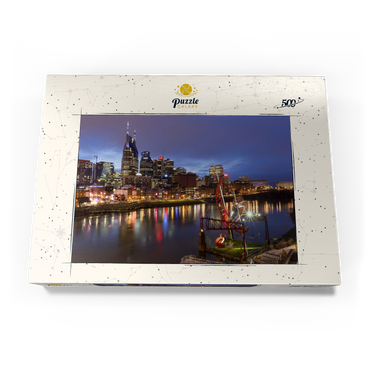 Darstellung des Puzzle Motivs Nashville Skyline with Cumberland River Reflections at Dusk 500 Puzzle Schachtel Ansicht3
