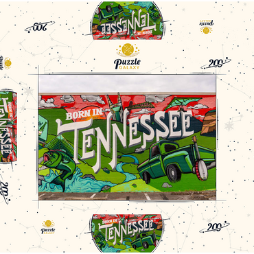 Darstellung des Puzzle Motivs Born in Tennessee Street Art Wall Mural 200 Puzzle Schachtel 3D Modell