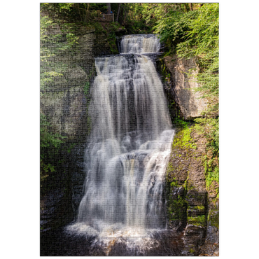 Darstellung des Puzzle Motivs puzzleplate Bushkill Falls Pennsylvania – Cascading Forest Waterfall 1000 Puzzle