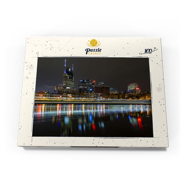 Darstellung des Puzzle Motivs Nashville Skyline at Night – Reflections on the Cumberland River 100 Puzzle Schachtel Ansicht3