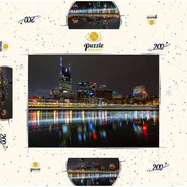 Darstellung des Puzzle Motivs Nashville Skyline at Night – Reflections on the Cumberland River 200 Puzzle Schachtel 3D Modell