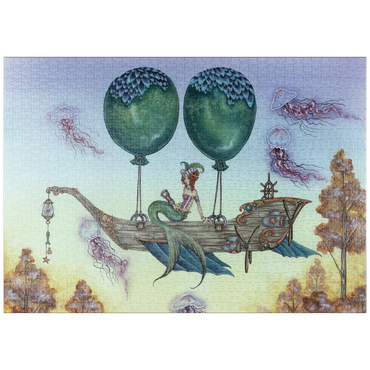 Darstellung des Puzzle Motivs puzzleplate Dreaming On Aquamarine Tides Mermaid - Amy Brown 1000 Puzzle