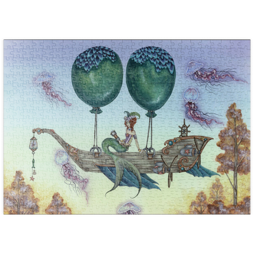 Darstellung des Puzzle Motivs puzzleplate Dreaming On Aquamarine Tides Mermaid - Amy Brown 500 Puzzle