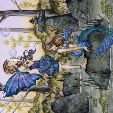 Darstellung des Puzzle Motivs Cousins Fairy & Mermaid - Amy Brown 1000 Puzzle 3D Modell