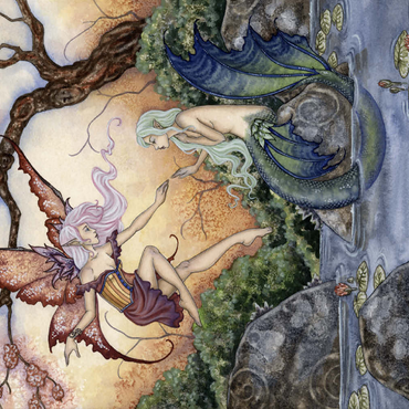 Darstellung des Puzzle Motivs The Introduction Fairy & Mermaid - - Amy Brown 500 Puzzle 3D Modell