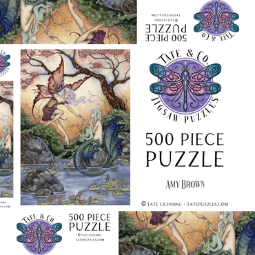 Darstellung des Puzzle Motivs The Introduction Fairy & Mermaid - - Amy Brown 500 Puzzle Schachtel 3D Modell
