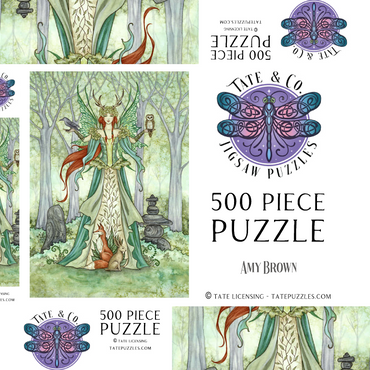 Darstellung des Puzzle Motivs The Caretaker Fairy - Amy Brown 500 Puzzle Schachtel 3D Modell
