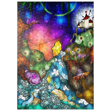 Darstellung des Puzzle Motivs puzzleplate Off to Wonderland Stained Glass 500 Puzzle