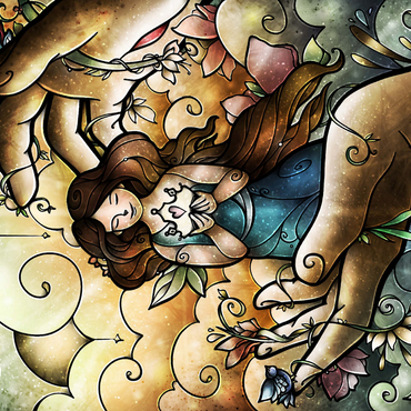 Darstellung des Puzzle Motivs Who You Say I Am Stained Glass 1000 Puzzle 3D Modell