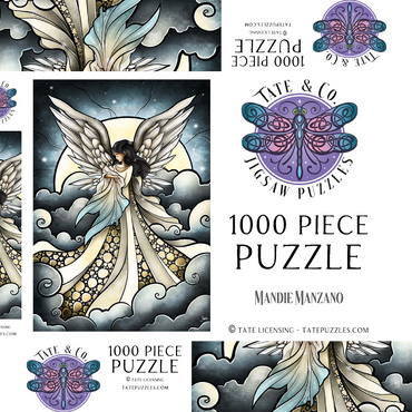 Darstellung des Puzzle Motivs Child of Heaven Stained Glass 1000 Puzzle Schachtel 3D Modell