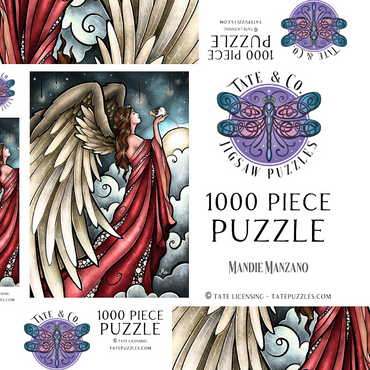 Darstellung des Puzzle Motivs All Guineas Go to Heaven Stained Glass 1000 Puzzle Schachtel 3D Modell
