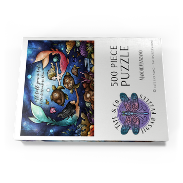 Darstellung des Puzzle Motivs Story Time Stained Glass 500 Puzzle Schachtel Ansicht3