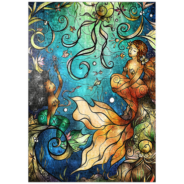 Darstellung des Puzzle Motivs puzzleplate Friends Under the Sea Stained Glass 1000 Puzzle