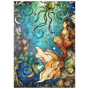 Darstellung des Puzzle Motivs puzzleplate Friends Under the Sea Stained Glass 500 Puzzle