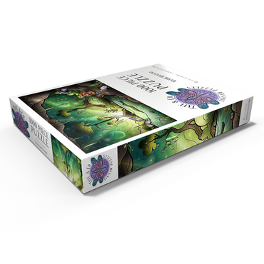 Darstellung des Puzzle Motivs Bayou Enchantment Stained Glass 1000 Puzzle Schachtel Ansicht1