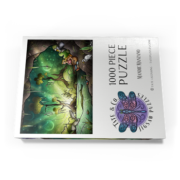 Darstellung des Puzzle Motivs Bayou Enchantment Stained Glass 1000 Puzzle Schachtel Ansicht3