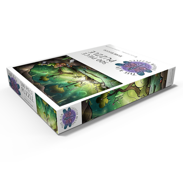 Darstellung des Puzzle Motivs Bayou Enchantment Stained Glass 500 Puzzle Schachtel Ansicht1