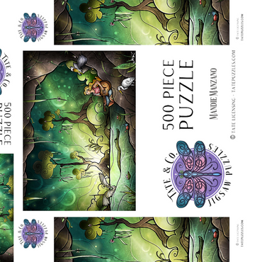 Darstellung des Puzzle Motivs Bayou Enchantment Stained Glass 500 Puzzle Schachtel 3D Modell