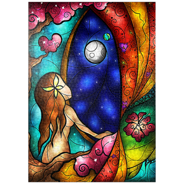 Darstellung des Puzzle Motivs puzzleplate I Miss You Stained Glass 1000 Puzzle